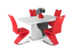 Kép 1/17 - Aliz asztal rusztik fehér - matt sötétszürke színben - Lord székekkel