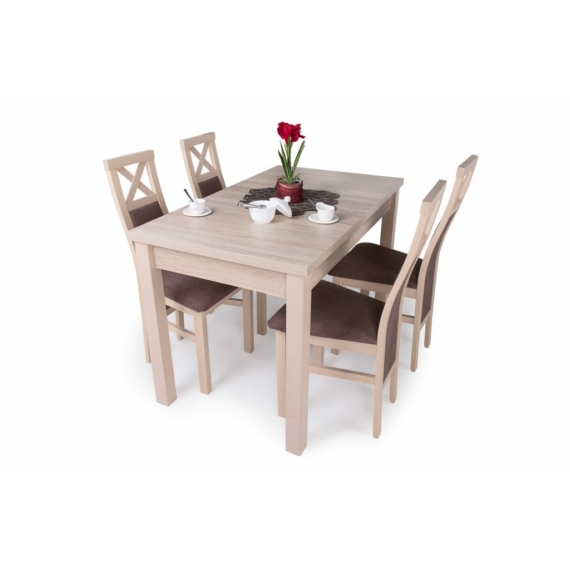 Berta asztal Herman székekkel, 4 személyes étkezőgarnitúra