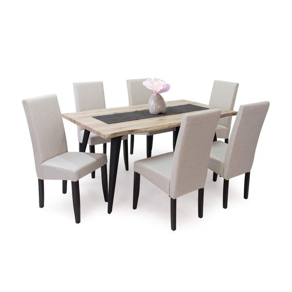 Berta Lux szék - wenge-beige - Tina asztallal