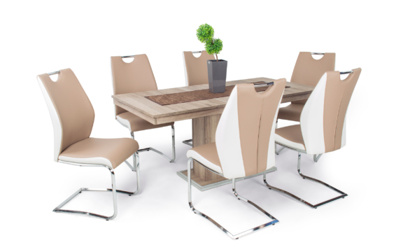 Flóra asztal Adél székekkel | 6 személyes étkezőgarnitúra