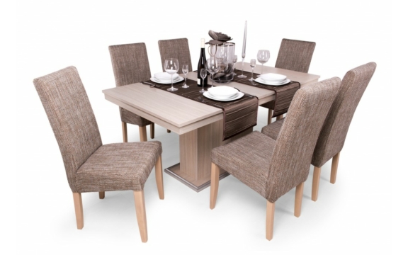 Flóra asztal Berta székekkel, 6 személyes étkezőgarnitúra