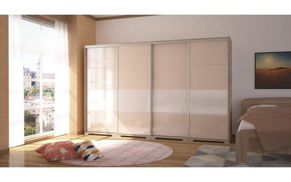 magasfényű Bond tolóajtós gardrób 318 cm széles