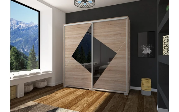 Cordoba tolóajtós gardrób 200 cm, sonoma tölgy