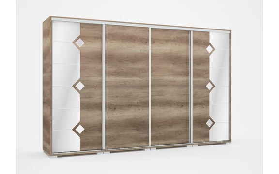 Diamond tolóajtós gardrób 318 cm széles