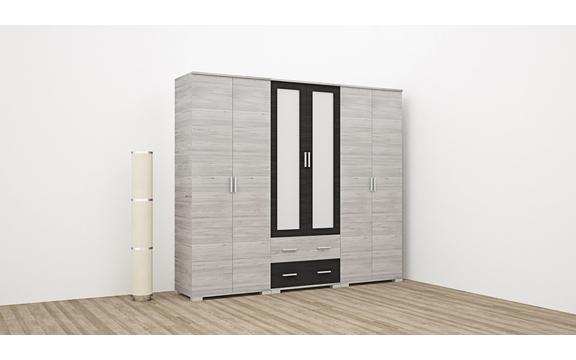Nápoly gardrób 240 cm széles katthult -nero