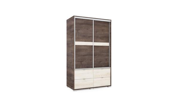 Cézár tolóajtós gardrób 120 cm széles - iszap tölgy - krém sonoma