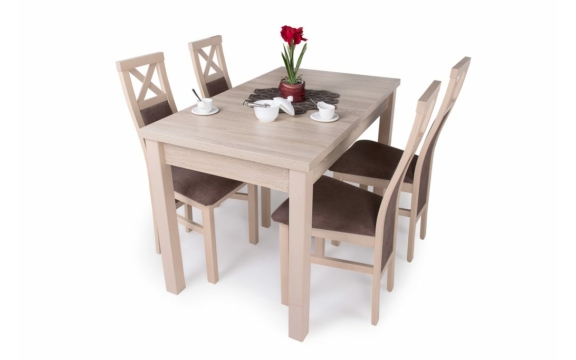 Berta asztal Herman székekkel, 4 személyes étkezőgarnitúra