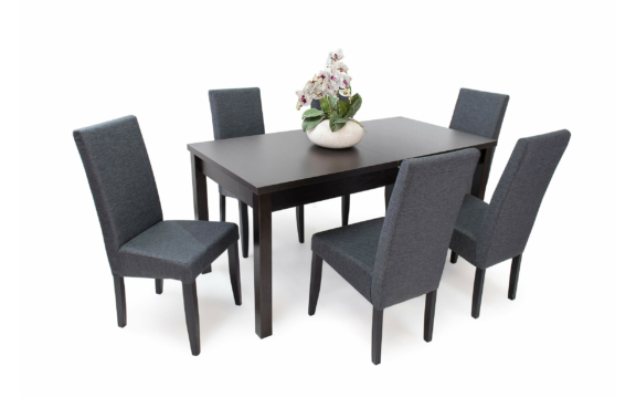 Berta Lux szék - wenge - sötét szürke-  Berta 160 asztallal