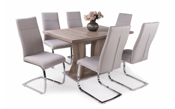 Bella asztal Molly székekkel, 6 személyes étkezőgarnitúra