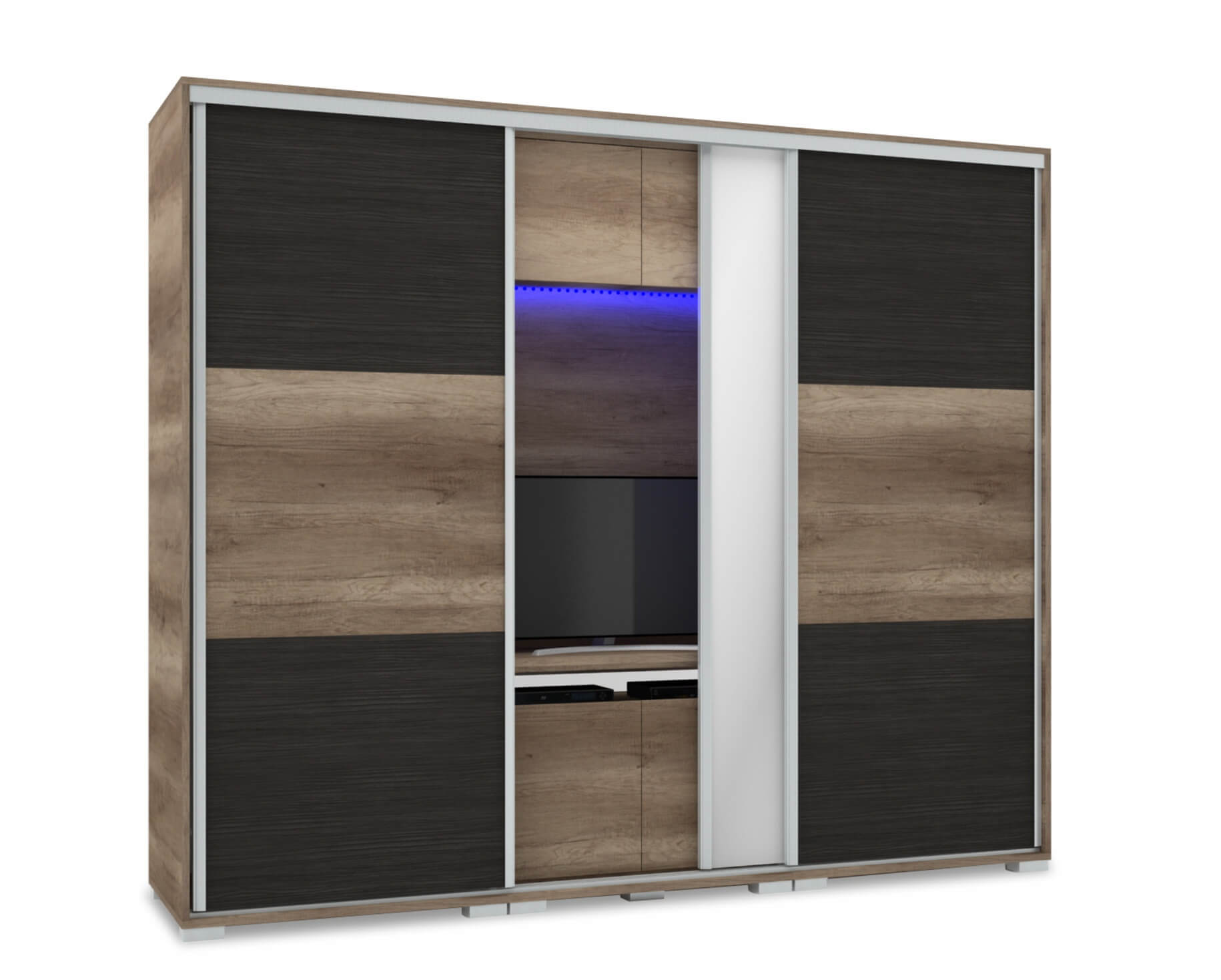 Lux TV-s gardrób - Tükörrel | 239 cm